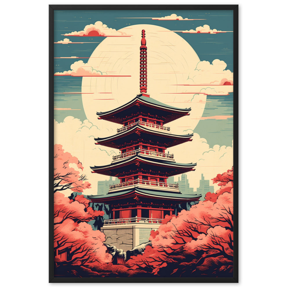 Cartoon Style Pagoda poster
