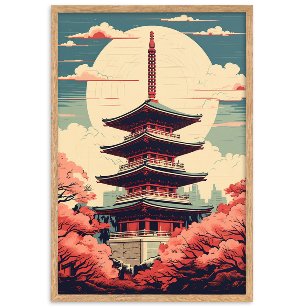 Cartoon Style Pagoda poster